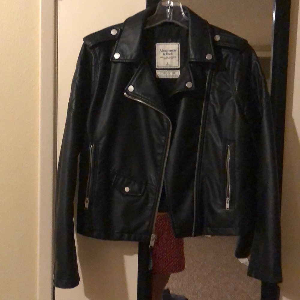 Abercrombie and Fitch Black leather jacket